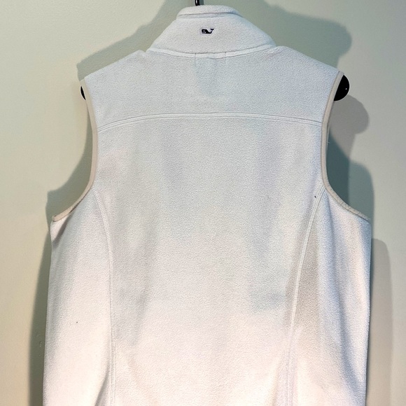 Mens White Fleece Zip up Vest - Picture 5 of 6